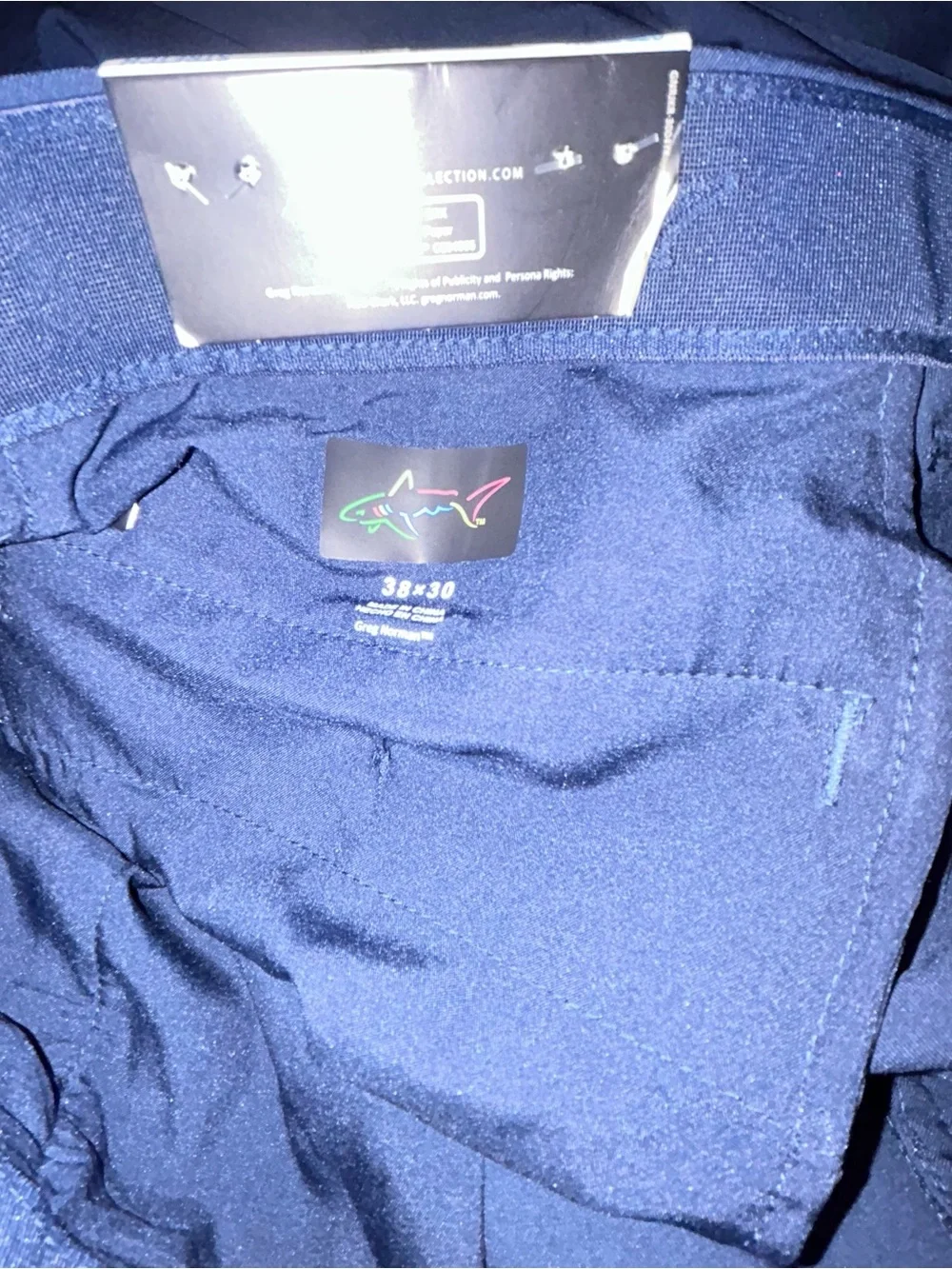 Greg Norman Collection Dark Navy Performance Flat Front Pants